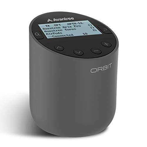 Avantree Orbit Bluetooth 5.0 Audio Transmitter Sender für TV mit LCD Anzeige, Zwei Integrierten Antennen, aptX Low Latency, Funktioniert mit Netflix & Prime, Für Alle TVs, unterstützt 2 Kopfhörer