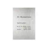 Praxisschild mit personalisierter Gravur in Edelstahl-Optik aus Acryl - 400 x 300 mm - großes Türschild, Kanzleischild, Firmenschild silber-metallic