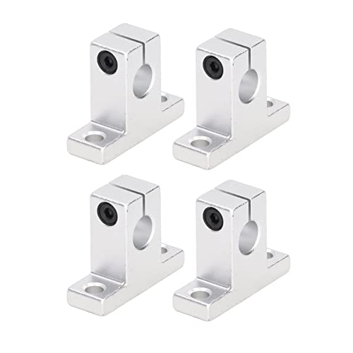 Uadme Linearwelle Halterung, 4-teilige Linear Motion Rail Klemmführung Unterstützung Aluminiumführungshalterung für 10 mm Durchmesserwelle SK10, Genaue Drehung, Geringe Reibung