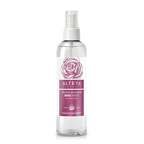 Alteya Bio Rosenwasser Spray 250ml– 100% USDA Organic-zertifiziert Authentisch Rein Natürlich Wasserdampfdestilliertes Blütenwasser aus Damaszener Rosen, Direktverkauf vom Rosenanbauer Alteya Organics