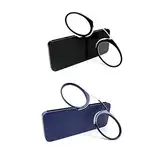 KoKoBin 2 stueck Unisex Lesegläser Kompakte Sehehilfe Mini Nose Clip Bügellose Lesebrille Rutschfest Lesehilfe- Immer griffbereit +1.5