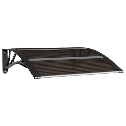 vidaXL Türvordach, Vordach für Haustür 80x80cm, Haustür Überdachung Haustürvordach, Pultvordach Haustürdach Pultbogenvordach, Schwarz Polycarbonat
