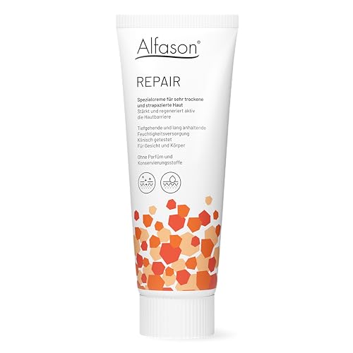 Alfason REPAIR - Die Spezialcreme für sehr trockene und strapazierte Haut, Wirkt dreifach zum Schutz und Wiederaufbau einer gestörten Hautbarriere, 100 g