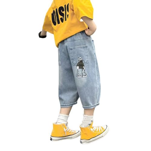 Generisch Baggy Jeans Jungs, Jungs Jeanshosen Straight Leg Denimhose Cargohose Jungen 158 Loose Fit Boy Kinder Sport Skateboard Hose Streetwear Elastische