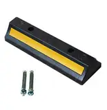 1 x Parkplatzbegrenzung Gummi - 46 x 14 x8 cm Radstopper für Parkplätze und Garage - Abstandhalter Boden - Anfahrschutz - Parkhilfe Parkschwelle Einparkhilfe - Garagenstopper mit Reflektoren