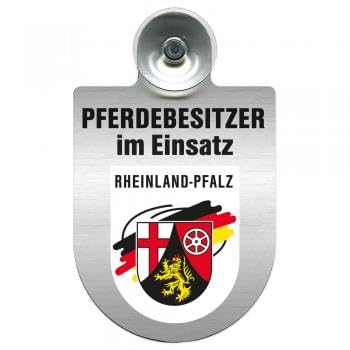 Einsatzschild mit Saugnapf - Pferdebesitzer im Einsatz - 393830 incl. Regionenwappen nach Wahl Farbe Region Rheinland-Pfalz