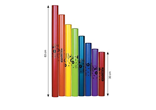 FUZEAU - 3460 – Diatonische Boomwhacker-Röhren – aus dünnem Kunststoff von 30 cm bis 63 cm – 8 Noten – einfach zu bedienen und zu pflegen – mehrfarbig – ab 4 Jahren