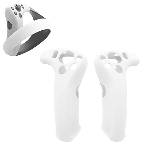 Ferbao Silikon-Schutzhülle mit VR-Griff, kompatibel mit PS VR2 Controller-Griff (transparentes Weiß)