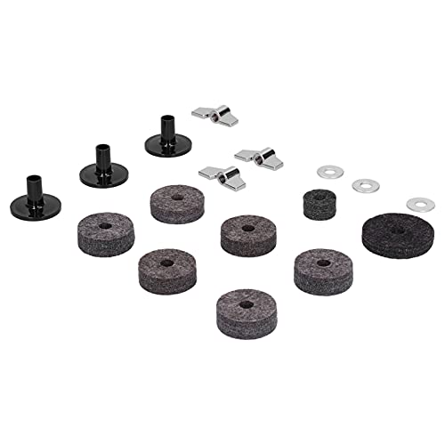 Mavaol Becken-Ersatzset, enthält 3 Beckenhüllen, 6 Beckenfilze, Flügelmuttern, Unterlegscheiben, Materialien, universelle Kompatibilität, für Schlagzeuger