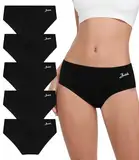 Bobelle Unterhosen Damen 5er Pack, Baumwolle Atmungsaktiv Unterwäsche Bequeme Slips Weich Frauen Panties Stretch (S-XXL) (DE/NL/SE/PL, Alphanumerisch, L, Regular, Regular, Schwarz)