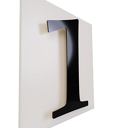 Ziffern für das Haus/Hausnummer 30cm Aluminium glänzend schwarz (1)