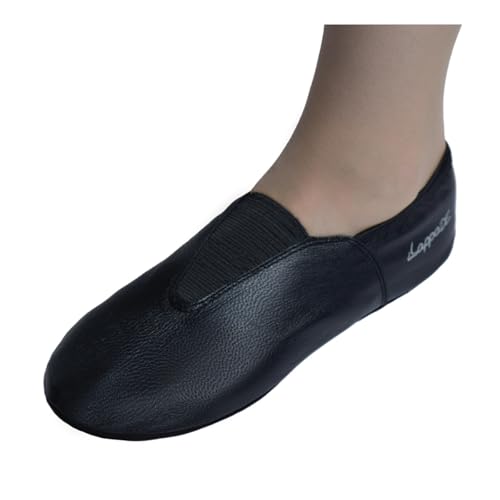 Lappade extra breite Gymnastikschuhe, Ballettschuhe, Schläppchen, Turnschläppchen, Tanzschuhe mit Gummipads schwarz Art.292G Gr.39