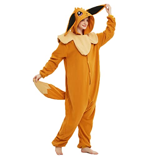 GZHOK Frauen Männer Plüsch Einteiler Cosplay Nachtwäsche Unisex Adult Kostüm Pyjamas Die Weihnachtszeit Schlafanzüge(M(5'3"-5'6"),Yellow)