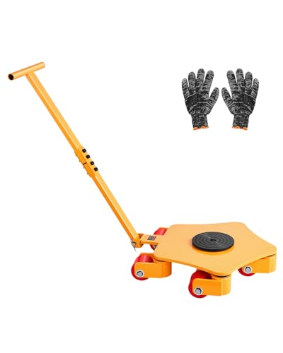 VEVOR Maschinenroller, 4 T, Maschinen-Transportroller, Maschinen-Transportroller mit 360°-Drehkappe und PU-Lenkrollen, Schwerlast-Industriemaschinen-Möbelwagen mit Griff für Lager, Werkstatt