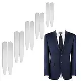 LONGHAO 10 pcs,Collar Stays,Kragenstäbchen Set,Hemdkragen Stäbchen,Hemdeckclip,Hemdbekleidungszubehör,Hemdkragen-Eckstück,silberner Hemdkragenhalter,5 Größen,für vatertagsgeschenk für papa