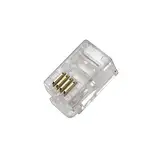 VoltShine RJ10-Telefonstecker, 4-fach, ideal für Telefonverbindungen und Kommunikationsnetze.
