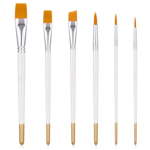 Jeffdad 6 Stück Pinselset, Kuchen Malerei Pinsel Kuchen Bürsten für DIY Kuchen Plätzchen Dekorieren Backpinsel Werkzeug, Künstlerpinsel Malerei Bürsten Set Acrylfarben Pinsel für Acryl Aquarell