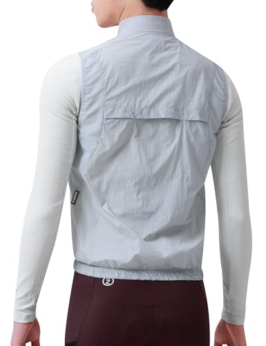 INBIKE Leichte Fahrradweste Windbreaker Weste Herren Ärmellos Sommer Winddicht Reflektierend Atmungsaktive UV50+ Laufweste Fahrrad Rennrad City Freizeit Grau XL