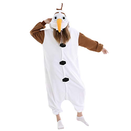 SIYUE Relaxo Kostüm Olaf Onesie Jumpsuit Tier Relax Kostuem Damen Herren Pyjama Fasching Halloween Schlafanzug Cosplay Erwachsene Karneval Einteiler L