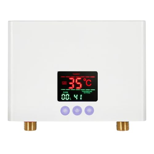 Mini Durchlauferhitzer,Elektrischer Durchlauferhitzer, Durchlauferhitzer klein mit LED-Temperaturanzeige,Durchlauferhitzer Küche 220V,Plug-and-Play druckfester Durchlauferhitzer(3KW) [Energieklasse A]