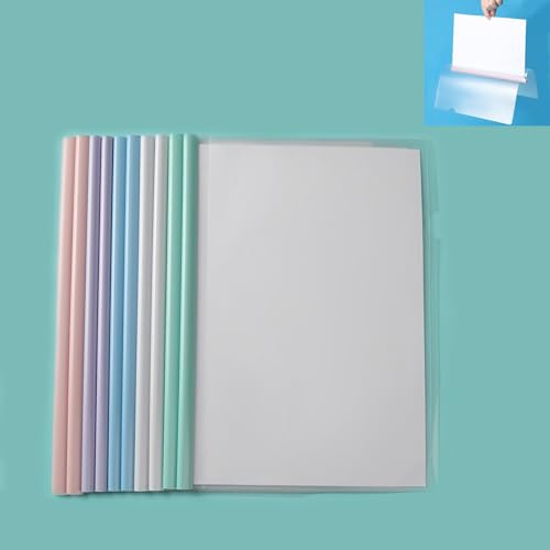10 Stück Heftumschlag a4 Transparent, Klemmschienen A4 Durchsichtig, Klemmhefter A4 Klemmbinder PP Kunststoff, Bewerbungsmappen