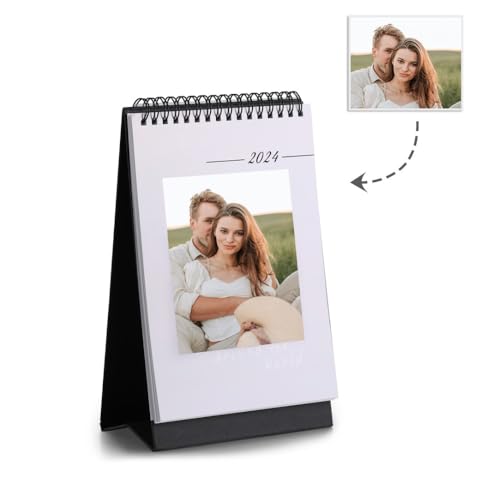 Fotokalender 2024 Personalisierte Bilder Kalender für Schreibtisch Wand Büro Haus Personalisierte 2024 Geschenke für Männer Frauen