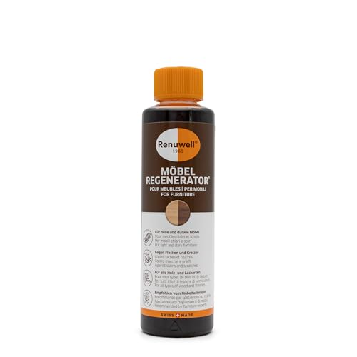 Renuwell Möbel-Regenerator, 270 ml – Intensive Pflege und Regeneration für Holzmöbel und Oberflächen, entfernt Wasserflecken, Kratzer & Hitze-Ringe, Schweizer Qualitätsprodukt