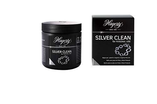 Hagerty Silver Clean Schmucktauchbad für Silberschmuck und versilbertem Schmuck 170ml I Effektiver Schmuckreiniger I Silberschmuck-Reinigungsbad für erneuerten Glanz I mit Korb