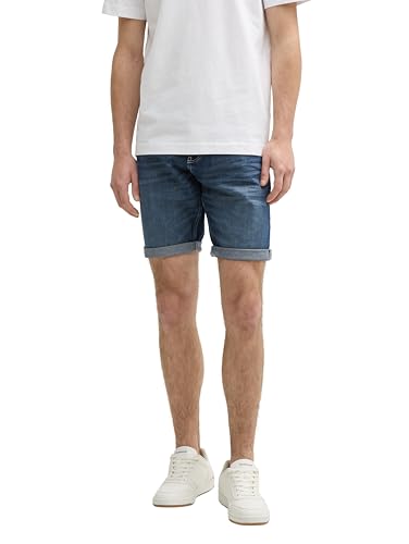 TOM TAILOR Herren 1044973 Bermuda Jeans Shorts, 10120 - Used Dark Stone Blue Denim, 34 EU