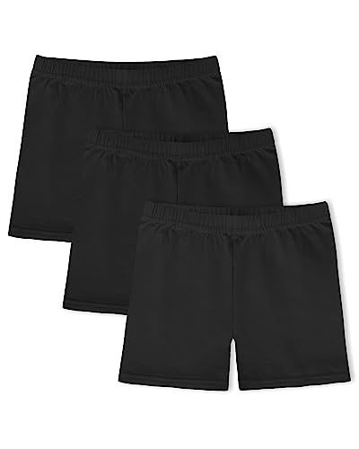 KEREDA 3er-Pack Mädchen Kurze Leggings Radlerhose Sommer Shorts Baumwolle Hosen Unterrock für Kinder,Schwarz,EU 12-14 Jahre,Manufacturer 160