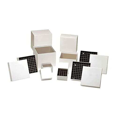 Argos R3027A Cryo/Gefrierschrank-Box mit 100 Platzeinsätzen, 13,5 cm Länge x 14,5 cm Breite x 5,1 cm Höhe, Weiß