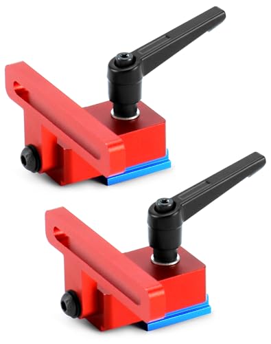 QWORK® 2 Stücke 30 Typ Führungsschiene Stop, Gleitstopper für Holzbearbeitung, Für T-Nut T-Tracks, Holzbearbeitung Manuelle Werkzeuge