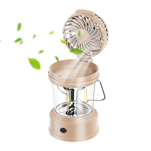 Generisch Outdoor-Zeltventilator mit Licht,Camping-Ventilator mit Licht - Camping-Lüfterlicht für Zelt - Multifunktionale Outdoor-Stallatmosphäre, warmes Licht für den Garten