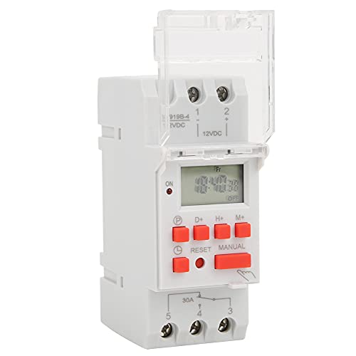 LCD -Zeitrelais für den Heimgebrauch, 12 V DC 30A Weekly Timer Switch mit Countdown -Funktion, Programmierbare Timer -Steuerung