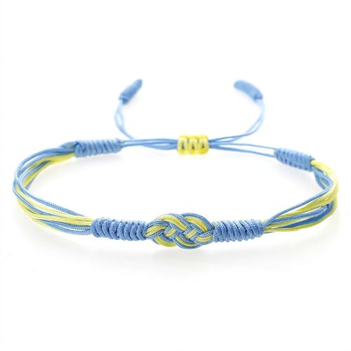 2025 Charm-Armbänder für Damen und Herren, handgefertigt, ukrainische Flagge, gewebtes Armband, Design, Paar, Dekoration, Schmuck, Gedenken, mit Ihnen, Zubehör für Geschenk, 6.3''-10.2''--1PACK,