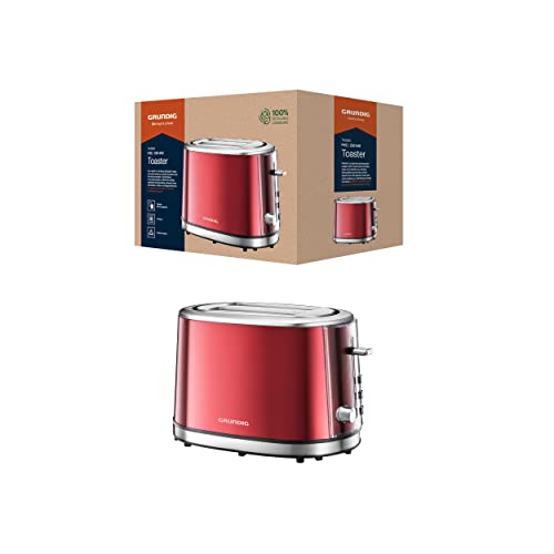 Grundig TA 6330 Toaster Red Sense, 18 centimeters l x 32 centimeters w x 20 centimeters h