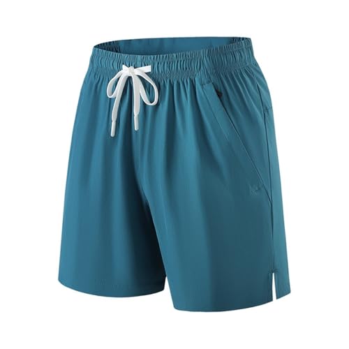 Shorts Herren Sommer S zum Training, Laufen atmungsaktiv, schmale Passform, für Sommertraining, perfekt Outdoor-Aktivitäten Handy Hose(Blau,3XL)