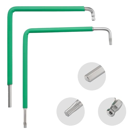 Litorange 2 Stück Fenster/Tür Einstellwerkzeug Set mit Wärmeschrumpffolie,Torx 15,Sechskant 4mm und Kugelkopf 4mm Fensterbauer Werkzeug Einstellschlüssel,Fenster Montage Werkzeug