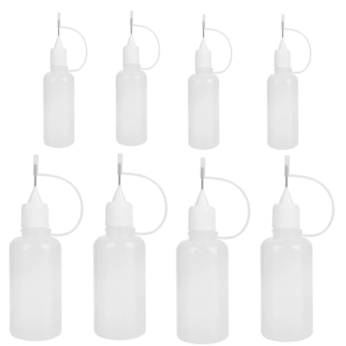 Zwenjuan Feine Spitze Leimapplikator,8 Stück Nadelflasche Dosierflasche Kleber Flasche Laborflasche Leimflasche Lee Kleine Plastikflaschen Quetschflasche Klein,für Öle Farben Klebstoffe