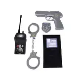 Simba 108102669 - Polizei Basic Set, Funkgerät, Pistole, Handschellen, Mappe, Marke, ab 3 Jahren, Schwarz