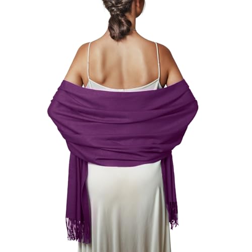 Schal Violett Stola Damen Festlich für Abendkleid Pashmina Schals Tücher Winter