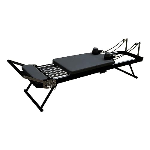 VBVARV Faltbar Pilates Reformer Machine Für Zuhause Hochfächer -Legierungsfedern Stahlstruktur 400 Lbs Gewichtskapazität Für Krafttraining Für Krafttraining,Schwarz