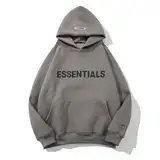 DINNIWIKL Essentials Hoodie Sweatshirt mit Kapuze Unisex y2k Fleece Sweatshirt Doppellinie Geklebte 3D-Buchstaben Pullover Herren Einfarbig Hoodies Baumwolle Sportbekleidung Casual Kapuzenpullover