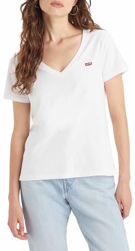 Levi's Damen Perfect V-Neck T-Shirt,White +,L