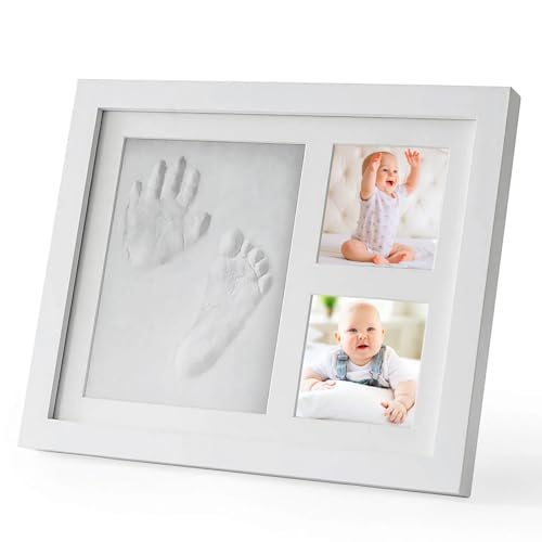 Baby Handabdruck und Fußabdruck Set: Baby Fussabdruck Set, Gipsabdruck Baby Hand und Fuß für Neugeborene, Handabdruck Baby Bilderrahmen Fußabdruck Baby Set Neugeborene, Baby Dusche Baby Abdruckset