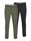 JACK & JONES Herren Jjimarco Jjdave Akm 2 Pack Noos Hose, Schwarz, 33W / 30L EU