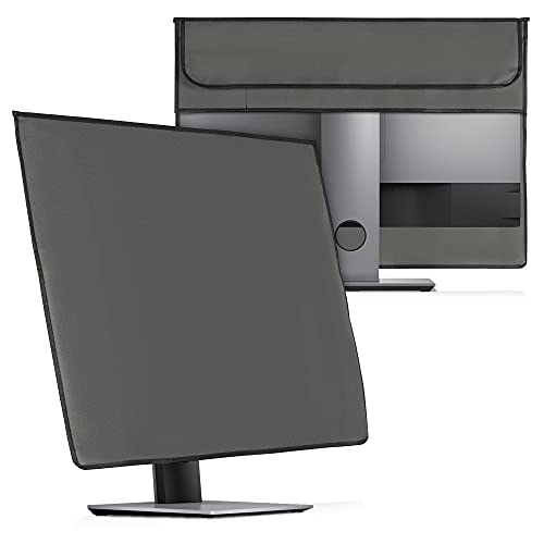 kwmobile Hülle kompatibel mit 27-28" Monitor - mit 2 Fächern auf Rückseite - Schutzhülle in Dunkelgrau