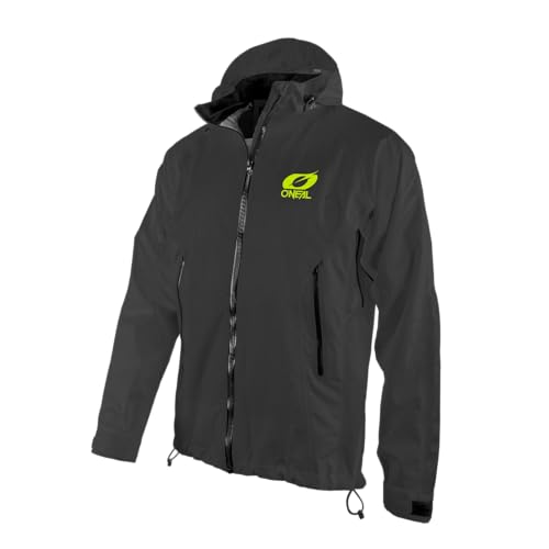 O'NEAL | Mountainbike-Jacke | MTB Mountainbike DH Downhill FR Freeride | Wasserdicht, Unterarmbelüftung, Soft-Touch-Material | Tsunami Rain Jacket | Erwachsene | Schwarz | Größe XL