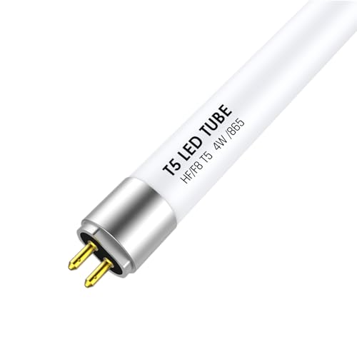 IHYCTV 4W T5 LED Röhre 212mm 9 Zoll 520lm 6500k Tageslicht, einfache Installation Nachrüstung für F6T5 gerade Leuchtstoffröhre, 12V, G5 Bi-Pin Sockel, mattiert, 1 Stück