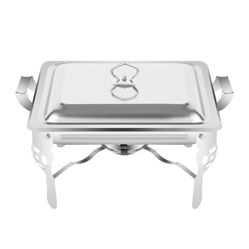 Speisenwärmer, Wärmebehälter 6L Edelstahl Warmhaltebehälter,Chafing Dishes Mit Tragegriff, Heiße Warmhaltevitrine, Theke Warmhaltetheke, 1 Teller Rechaud Für Catering Und Buffet